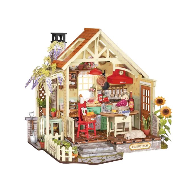 Rolife Sunlit Farmhouse Kitchen DIY Miniature House Kit