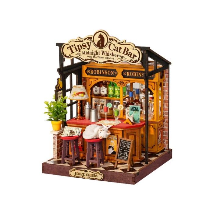 Rolife Tipsy Cat Bar DIY Miniature House Kit