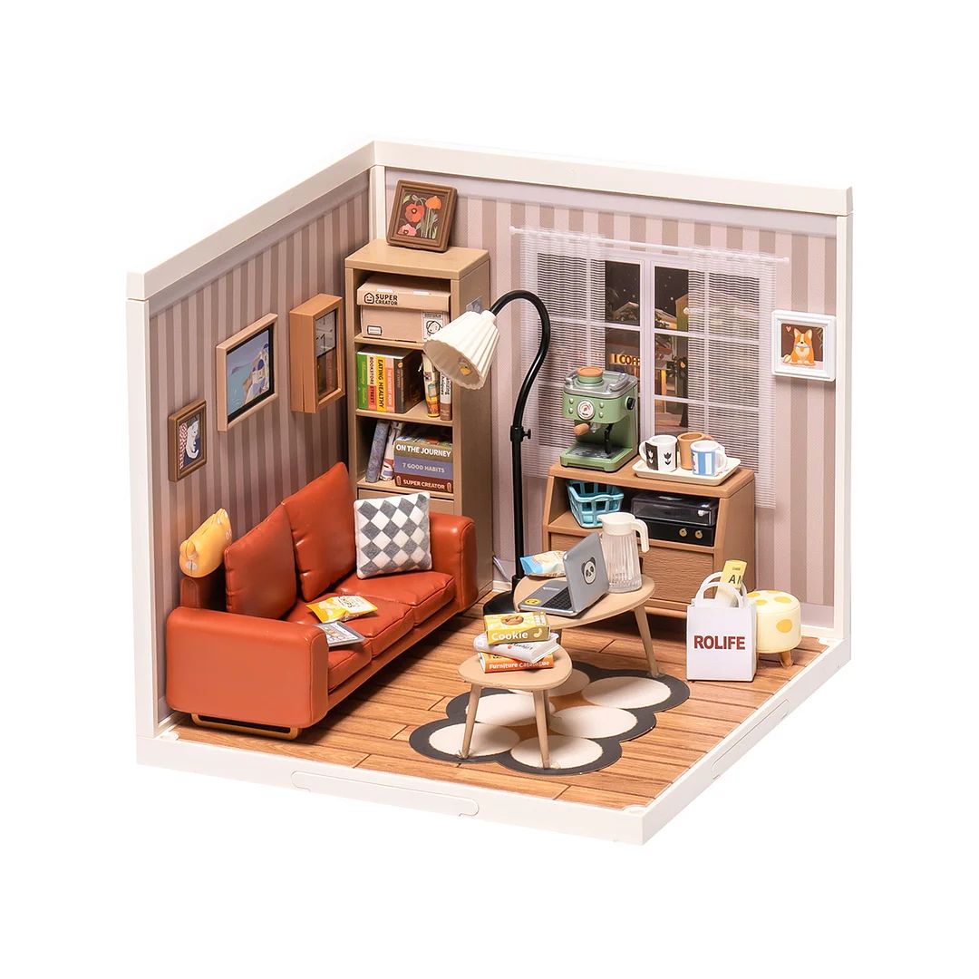 Rolife Cozy Living Lounge DIY Plastic Miniature House - Click Image to Close