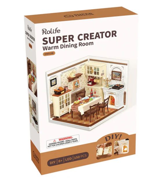 Rolife Warm Dining Room DIY Plastic Miniature House