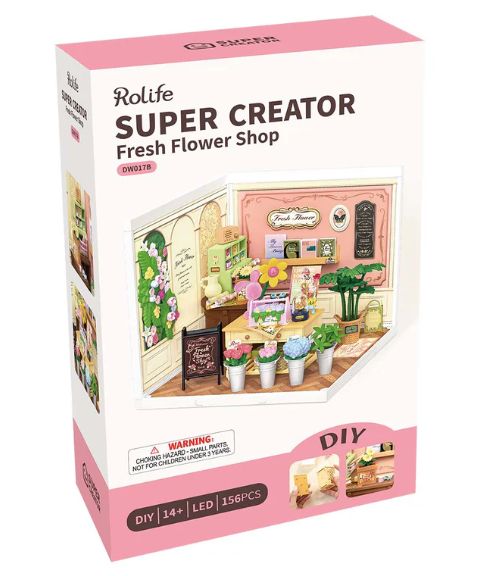 Rolife Fresh Flower Shop DIY Plastic Miniature House