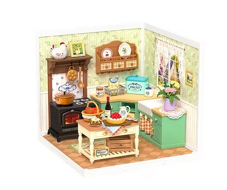 Rolife Farmhouse Kitchen Plastic DIY Miniature House Kit