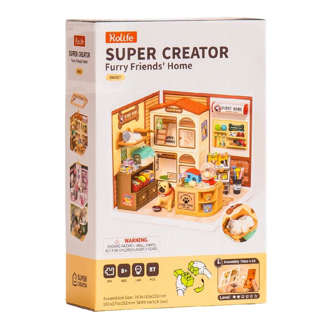 Rolife Furry Friends' Home Plastic DIY Miniature House Kit