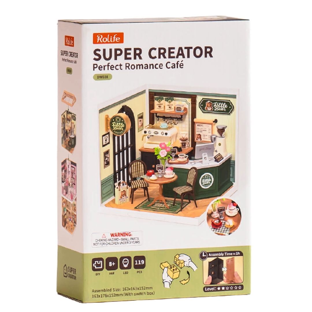 Rolife Perfect Romance Café Plast DIY Miniature House Kit