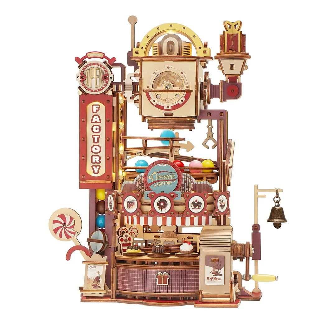 ROKR Chocolate Factory Marble Run 3D Wooden Puzzle