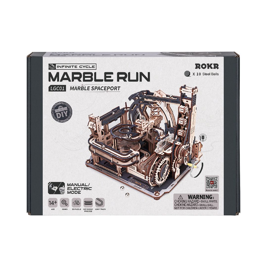 ROKR Space Port Marble Run 3D Wooden Puzzle