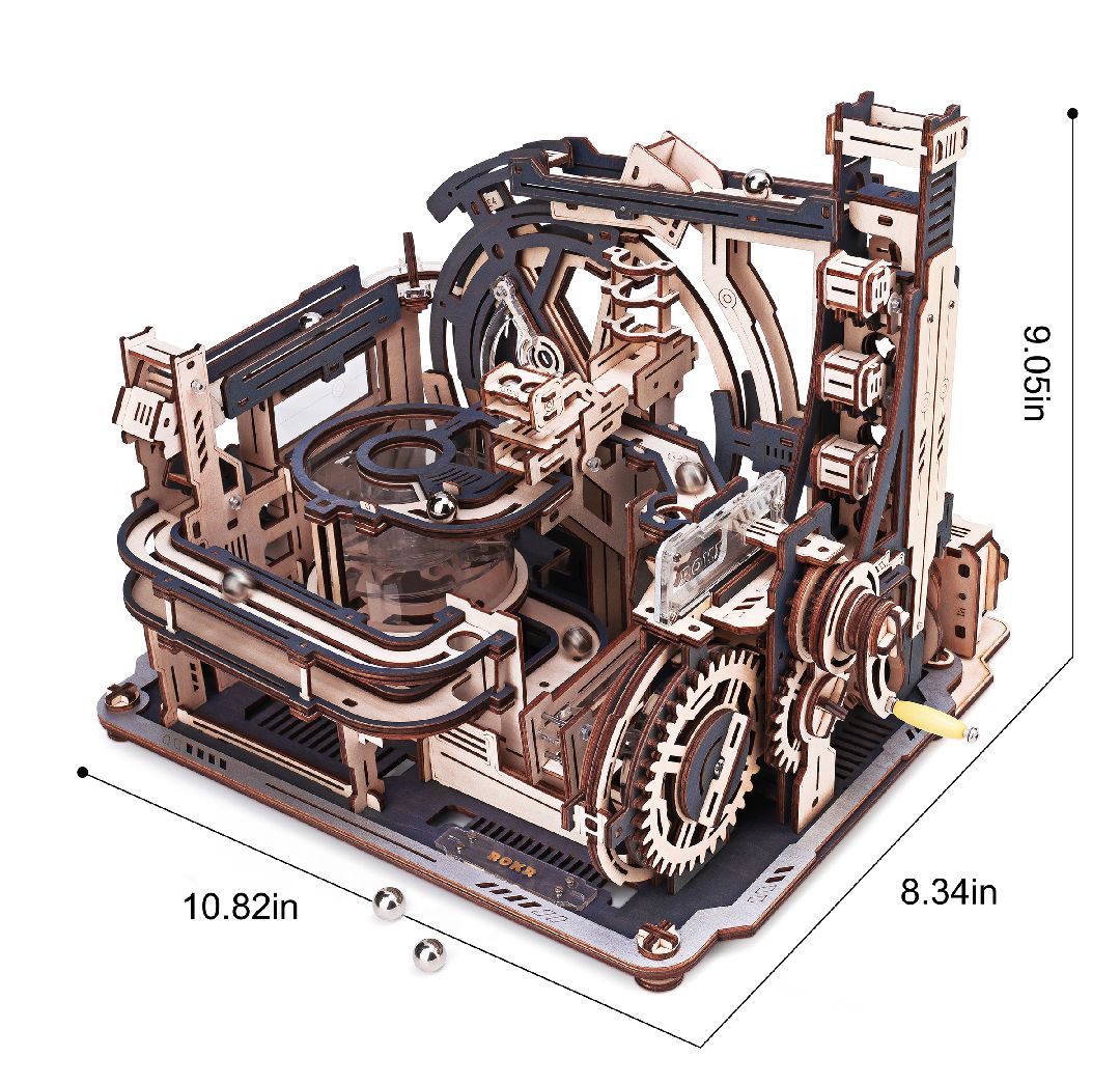 ROKR Space Port Marble Run 3D Wooden Puzzle - Click Image to Close