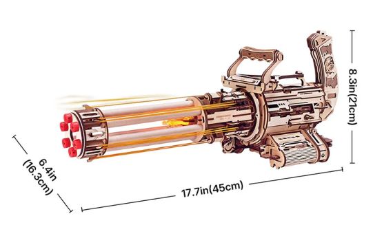 ROKR Rotating-Barrel Machine Gun Toy 3D Wooden Puzzle