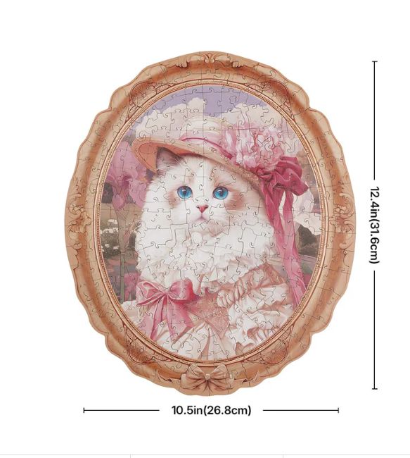 Rowood Springtime Kitty Portrait 200 Piece Wooden Jigsaw Puzzle