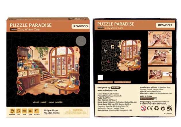 Rowood Cozy Winter Café 200 Piece Wooden Jigsaw Puzzle
