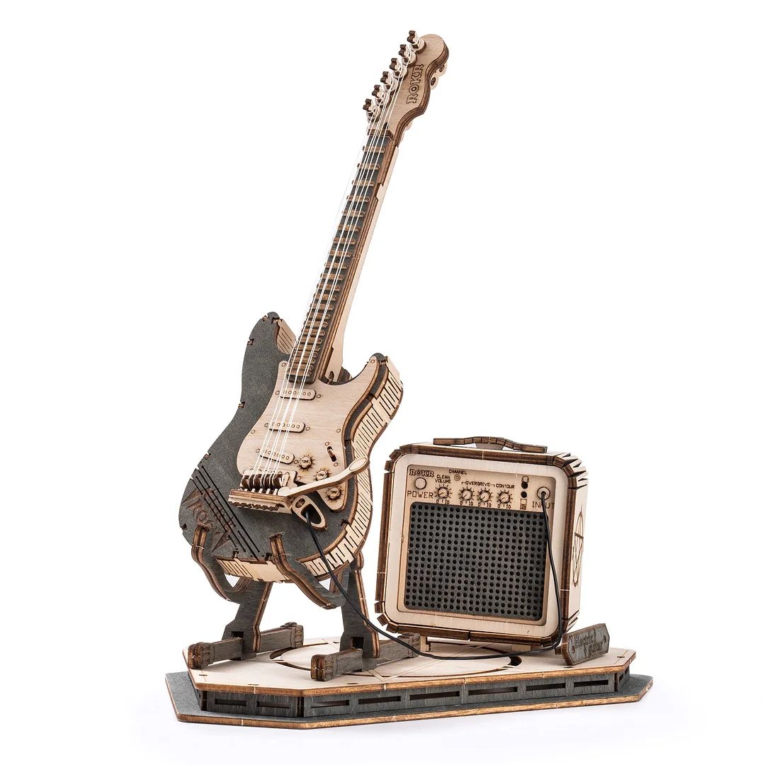 ROKR Electric Guitar Model 3D Wooden Puzzle