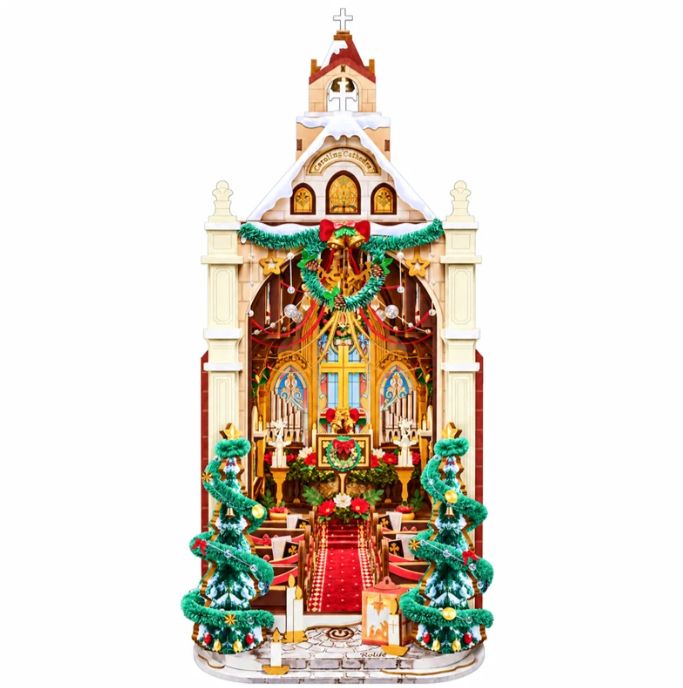 Rolife Christmas Church DIY Minature House Kit