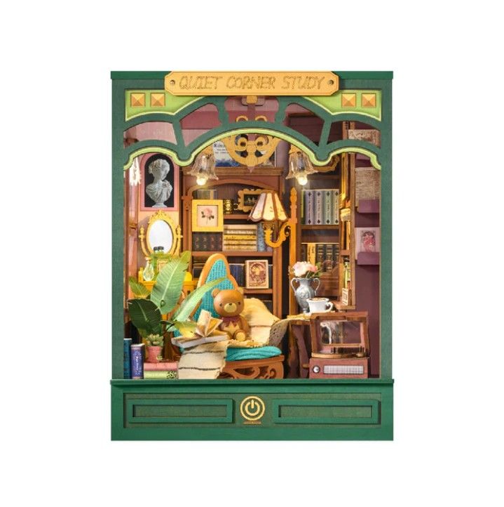 Rolife Quiet Corner Study DIY Book Nook Shelf Insert