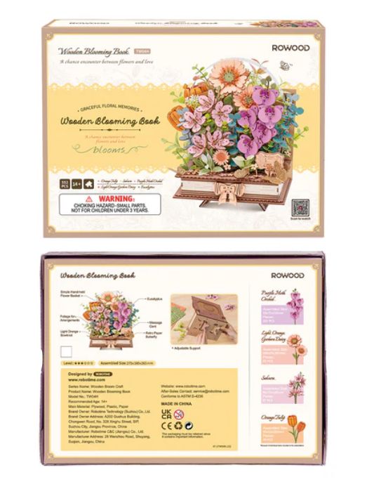 Rowood Wooden Blooming Book 3D Wooden Puzzle