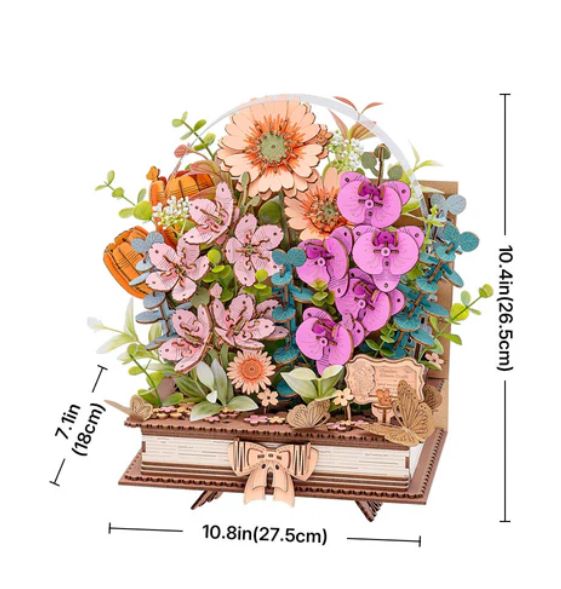 Rowood Wooden Blooming Book 3D Wooden Puzzle
