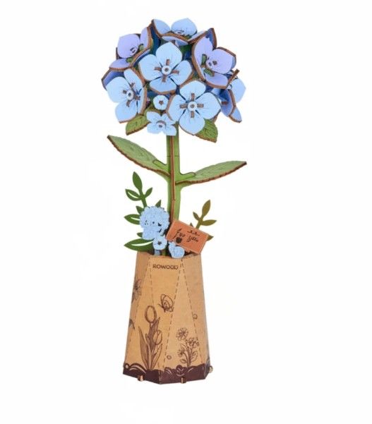 Rolife Blue Hydrangea 3D Wooden Puzzle
