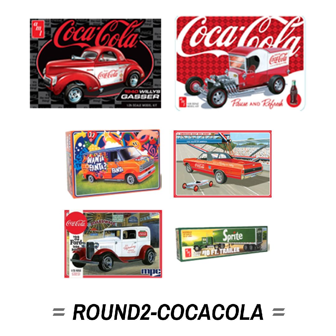 ROUND2 1/25 Coca-Cola Model Kit Bundle