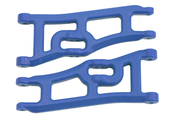 RPM Wide Front A-arms Elec Rustler & Elec Stampede 2wd - Blue - Click Image to Close