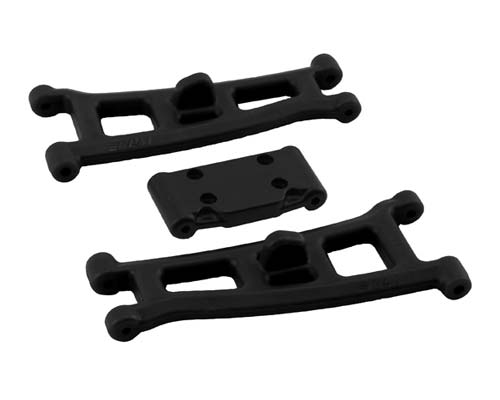 RPM Front A-Arms w/Bulkhead for GT2, SC10 - Black - Click Image to Close