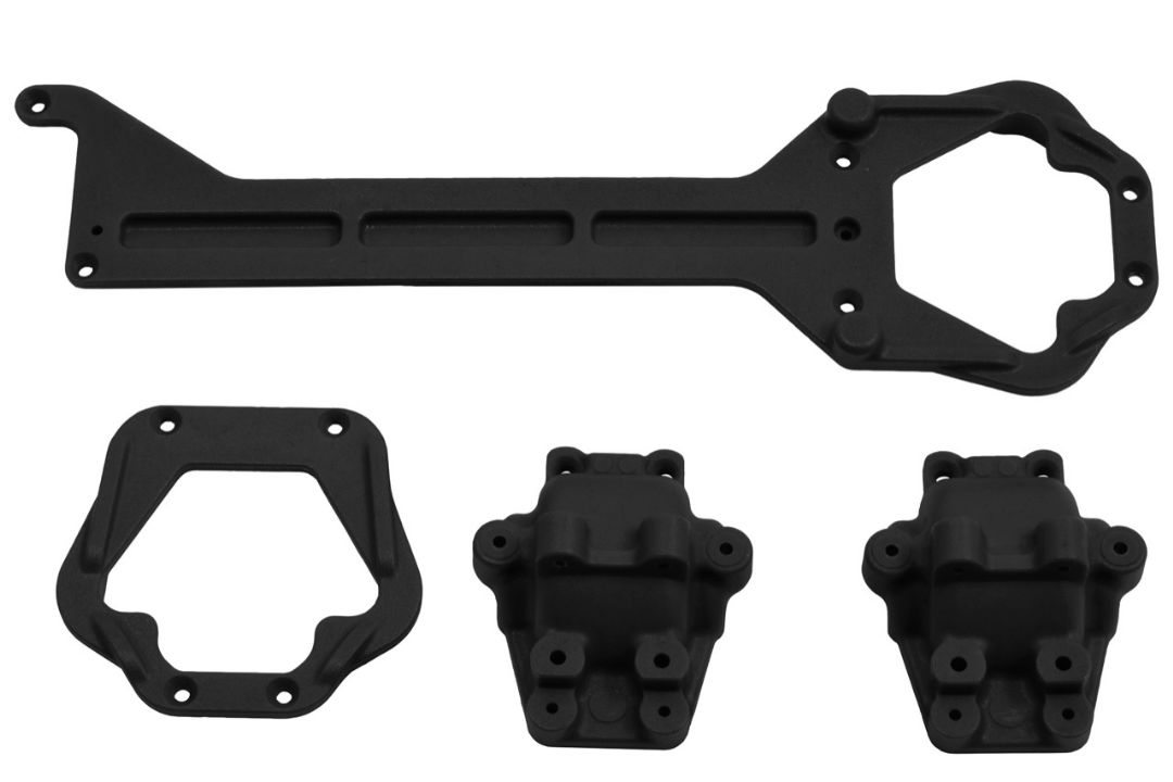 RPM Front And Rear Upper Chassis And Differential Covers For LaTrax Teton And Rally (Black)