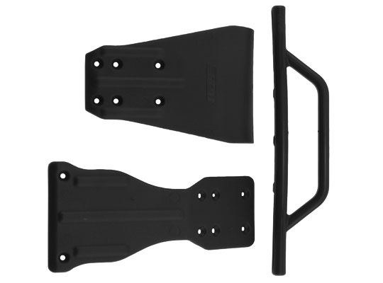 RPM Front Bumper Skid Plate & Chassis Brace Set for SC10 - Black - Click Image to Close