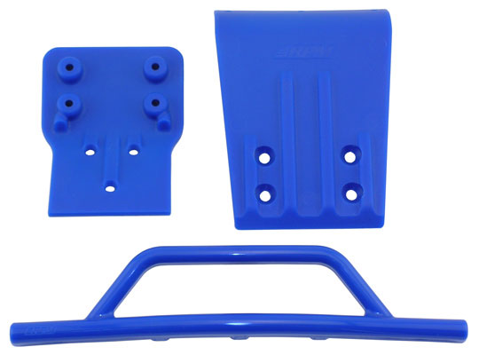 RPM Traxxas Slash 4x4 Front Bumper & Skid Plate (Blue) - Click Image to Close