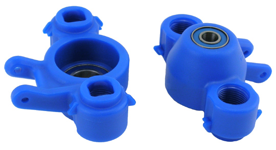 RPM Revo & T/E-Maxx 2.5R & 3.3 Steering Knuckles - Blue - Click Image to Close