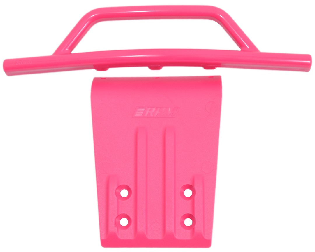 RPM Front Bumper & Bumper Skid Plate for 2wd Slash - Pink - Click Image to Close