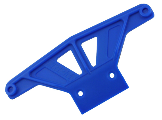 RPM Wide Front Bumper for Rustler, Stampede 2wd & Bandit - Blue - Click Image to Close