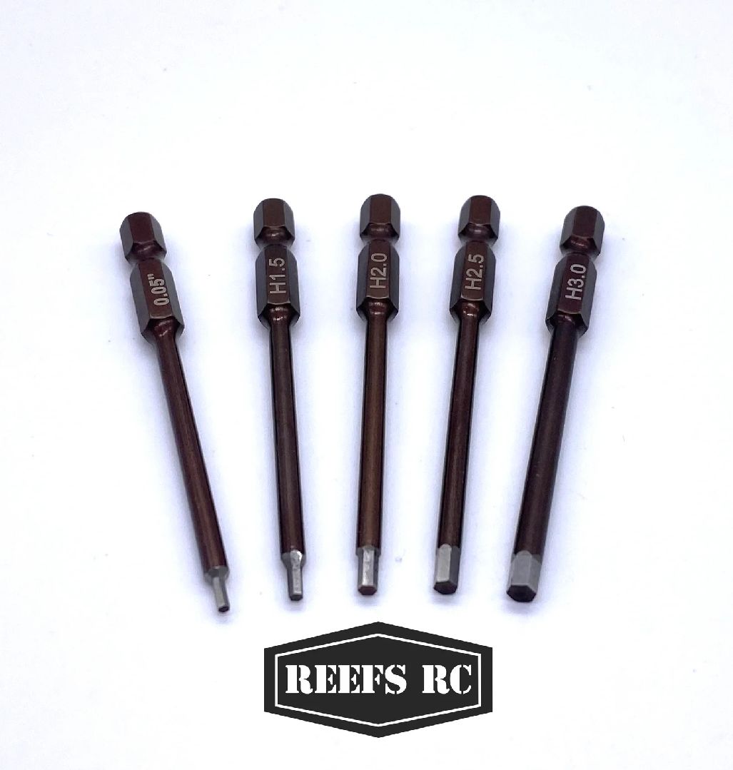 Reefs Multi Tool Hex Bits (0.05, 1.5, 2.0, 2.5, 3.0mm) (5pc)