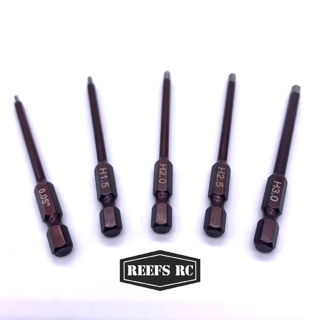 Reefs Multi Tool Hex Bits (0.05, 1.5, 2.0, 2.5, 3.0mm) (5pc)