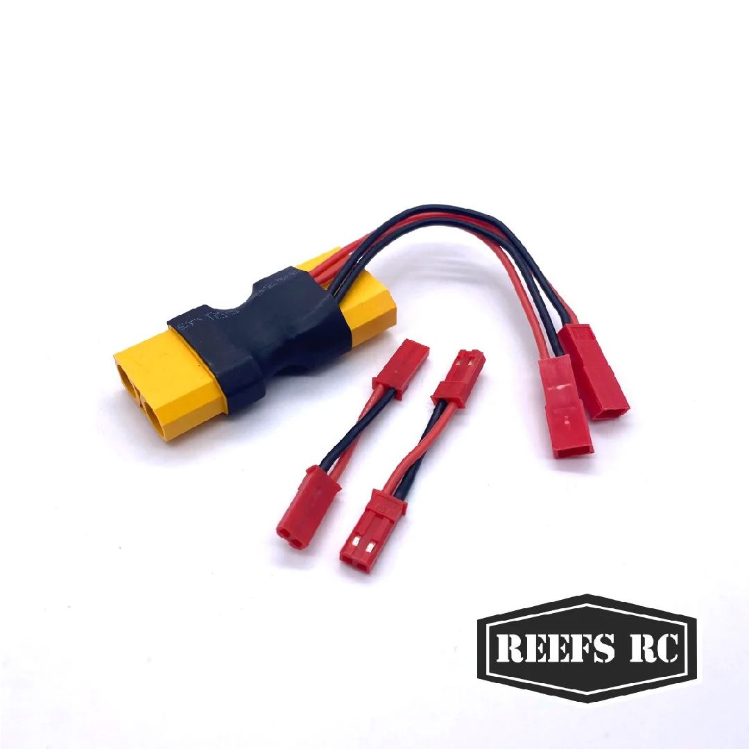 Reefs XT90 Dual JST Connector w/ 2 Male-Male Adaptors - Click Image to Close