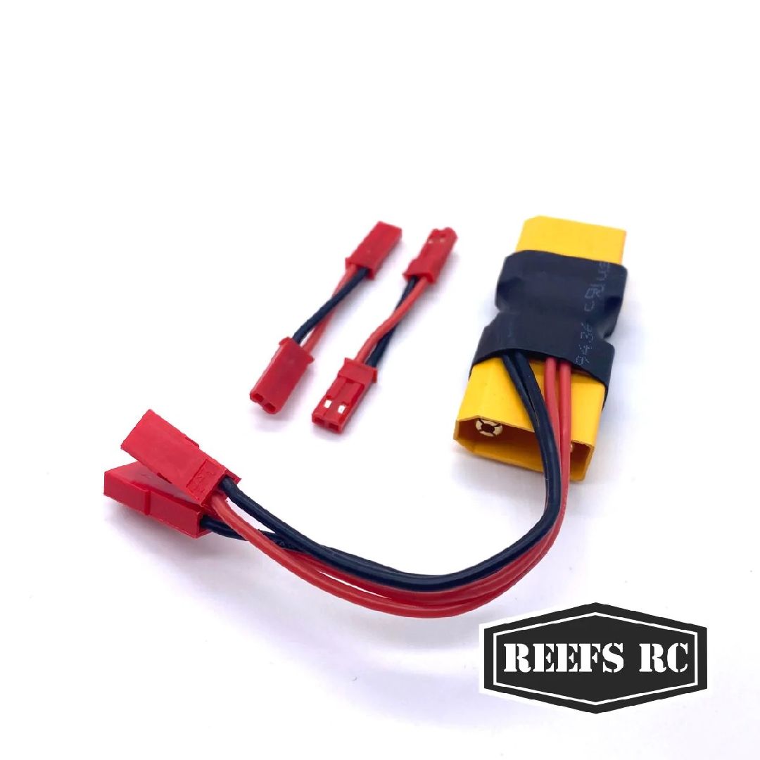 Reefs XT90 Dual JST Connector w/ 2 Male-Male Adaptors - Click Image to Close