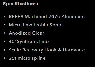 Reefs Aluminum Micro Winch Spool Kit - 40" Synthetic Line