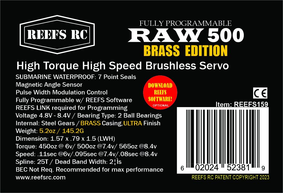 Reefs RAW500 Brass Edition - Servo Programmable