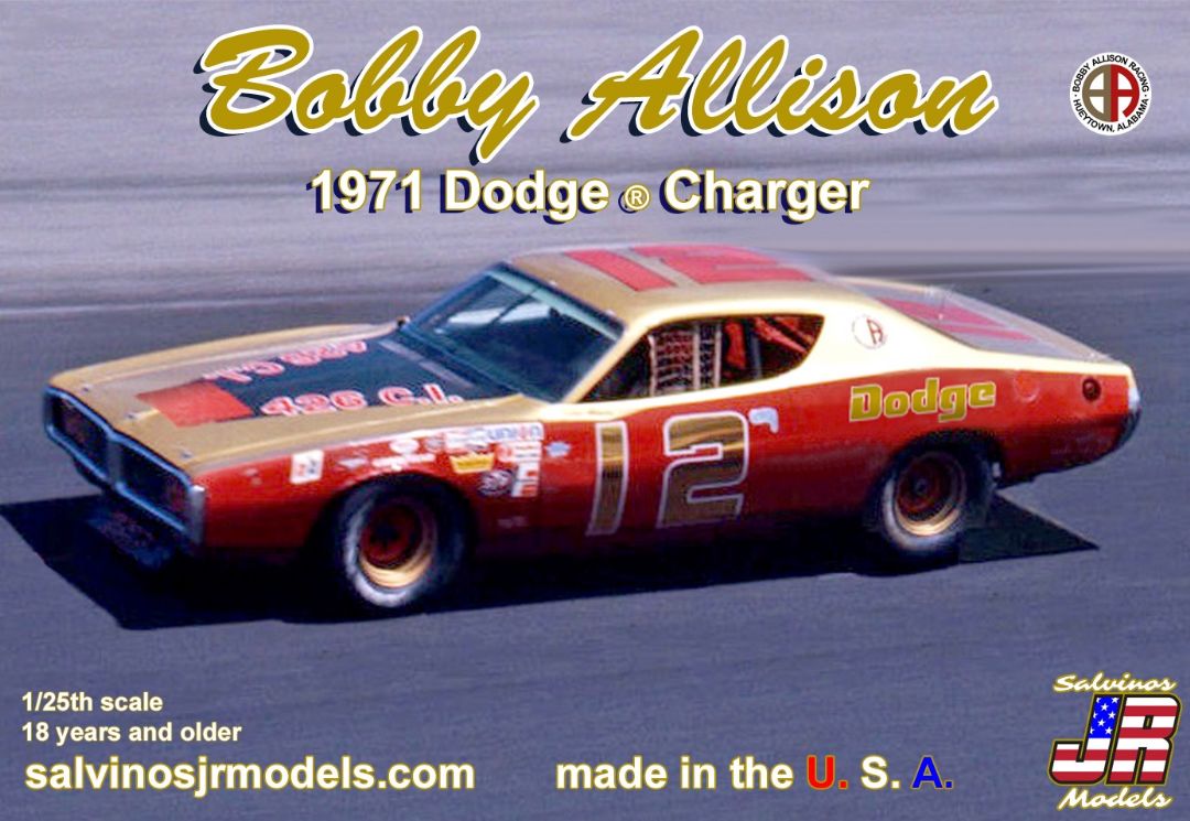 Salvinos JR 1/25 Bobby Allison 1971 Dodge Charger Flathood