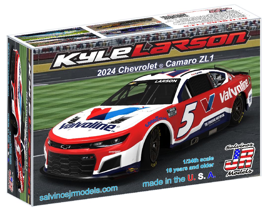 Salvinos JR Models 1/24 Hendrick 2024 Larson Camaro "Valvoline" - Click Image to Close