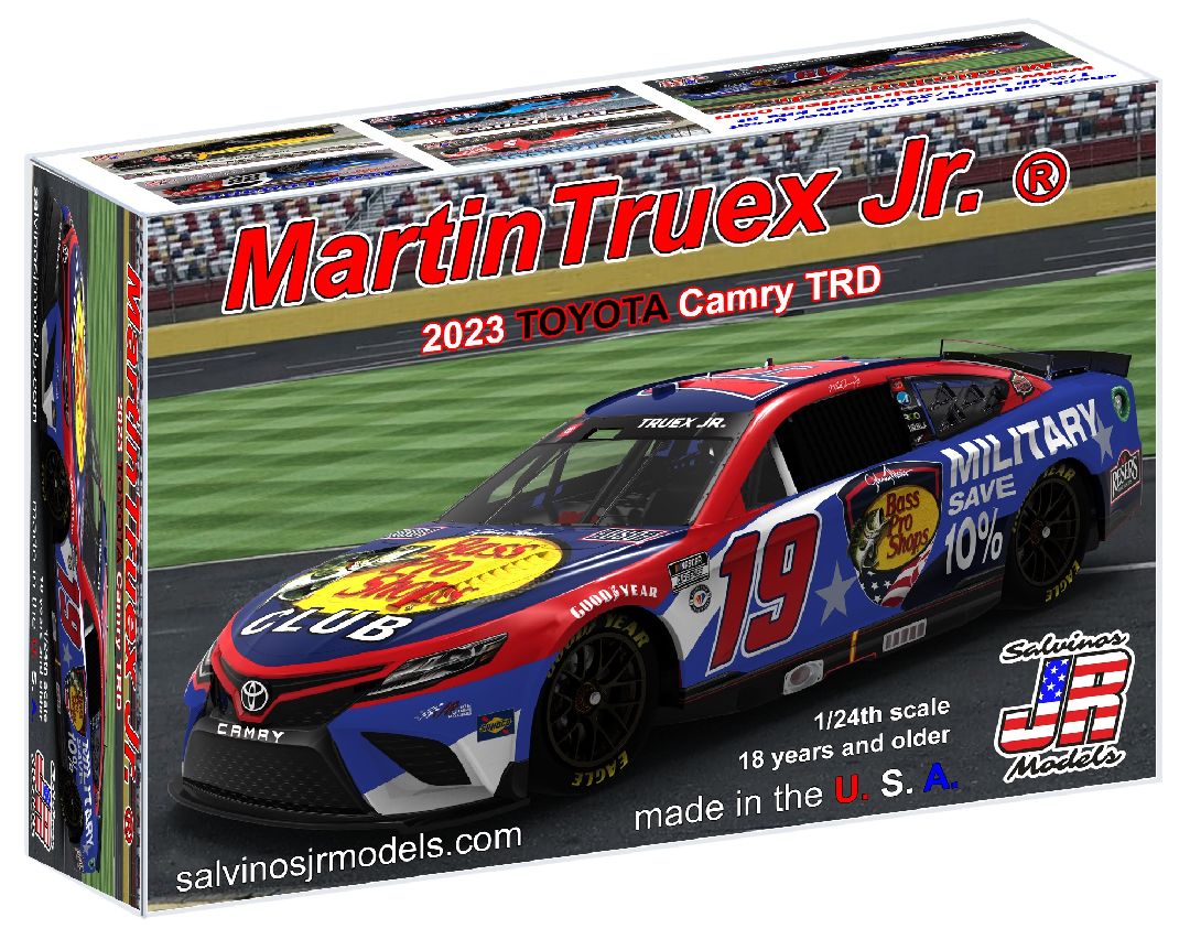 Salvinos JR Models 1/24 JGR M.Truex Jr "Patriotic Bass Pro Shop" - Click Image to Close