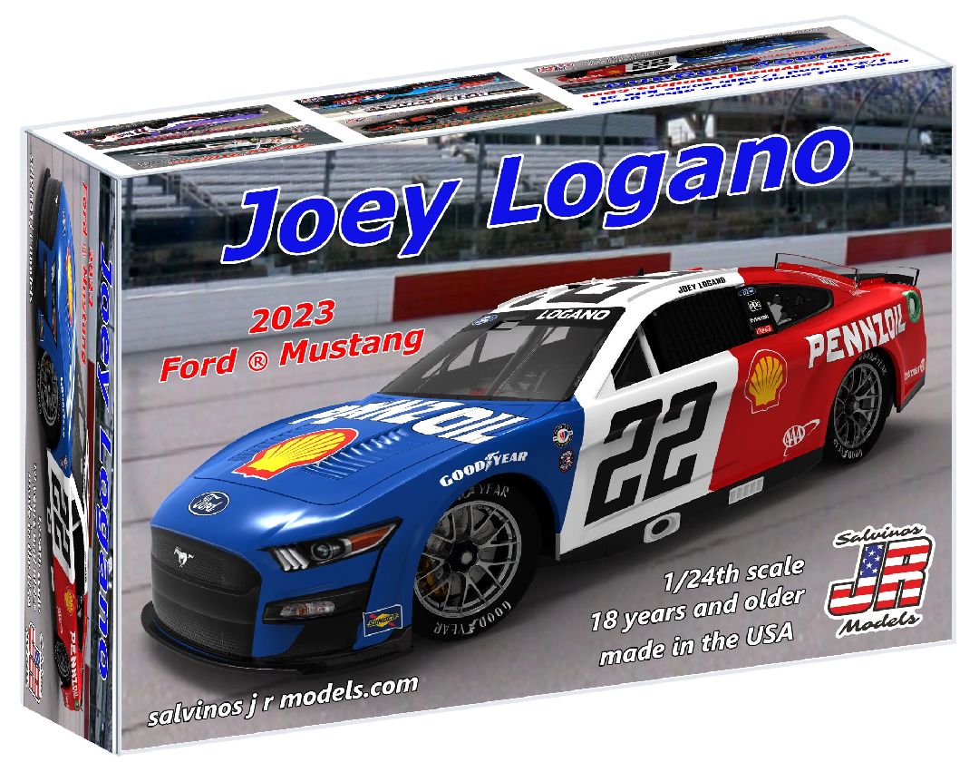 Salvinos JR Models 1/24 Team Penske J.Logano Mustang "Throwback" - Click Image to Close