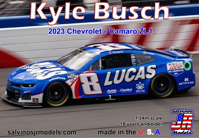 Salvinos JR 1/24 RCR Kyle Busch 2023 Camaro "Lucas Oil" - Click Image to Close