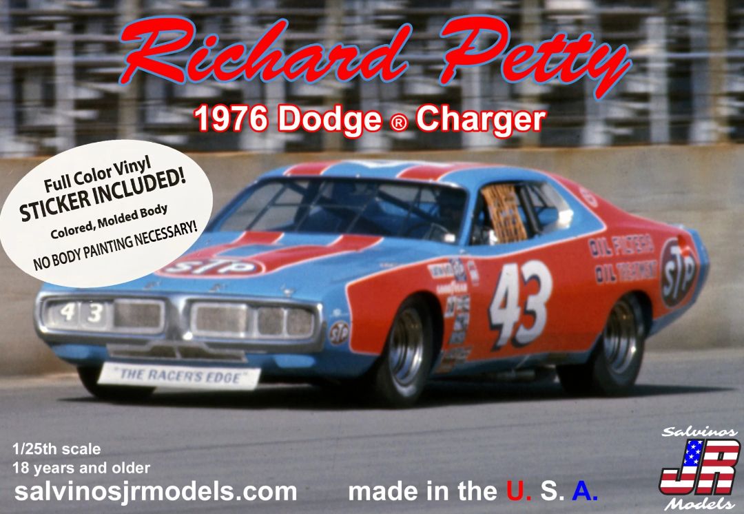 Salvinos JR 1/24 Richard Petty 1976 Dodge Charger Vinyl Wrap - Click Image to Close