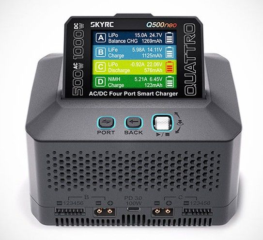 SkyRC Q500neo AC/DC Four Port Smart Charger