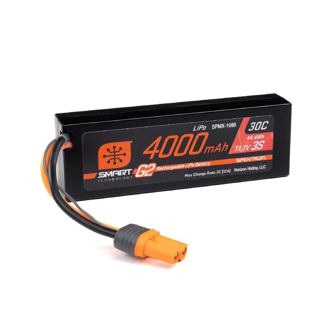 Spektrum 4000mAh 3S 11.1V 30C Smart LiPo G2 IC5 Hardcase