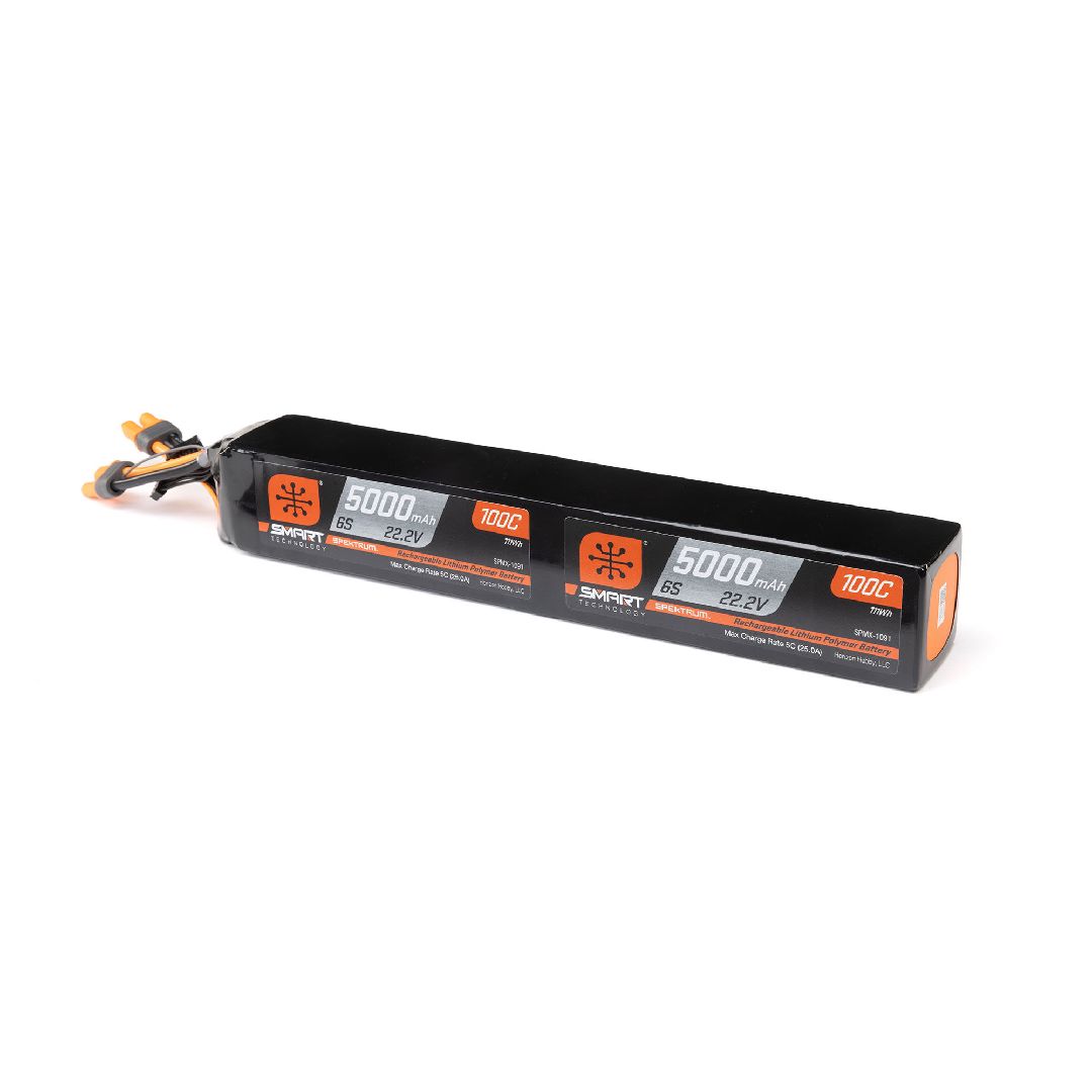 Spektrum 5000mAh 22.2V 6S X2 100C Smart LiPo Dual IC5