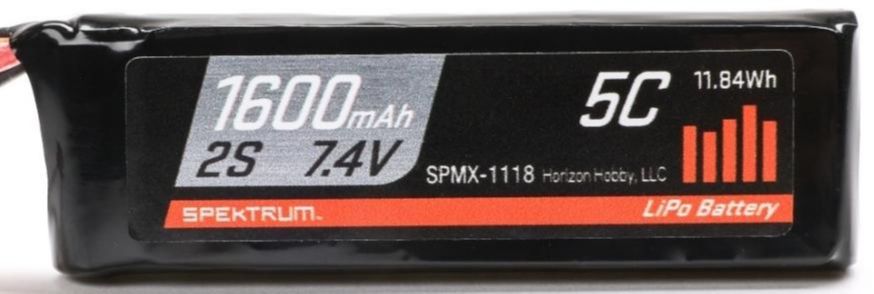 Spektrum 7.4V 1600mAh 2S 5C LiPo RX Battery