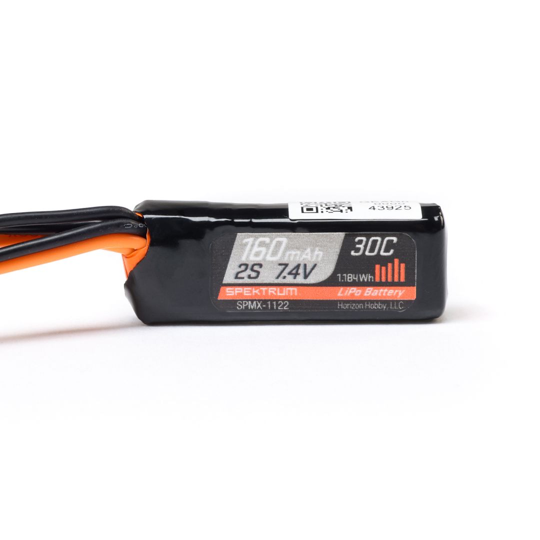 Spektrum 7.4V 160mAh 2S 30C LiPo Battery: PH2.0