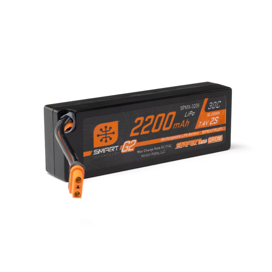Spektrum 2200mAh 2S 7.4V Smart G2 LiPo Battery 30C IC2 SmartFit