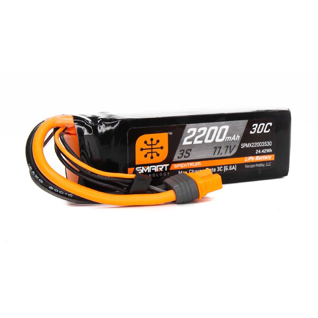 Spektrum 2200mAh 3S 11.1V 30C Smart LiPo IC3