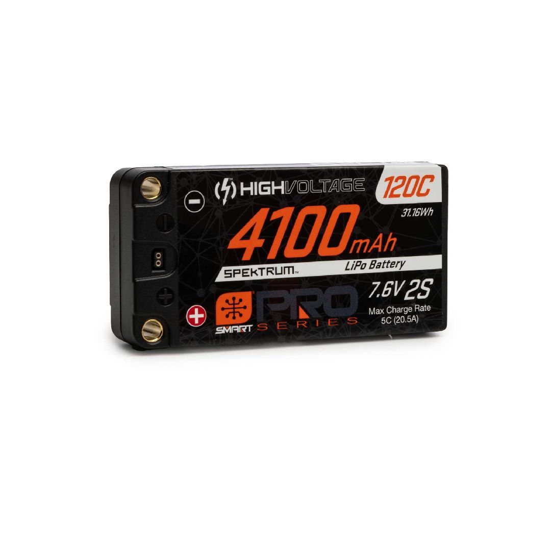 Spektrum 4100mAh 2S 7.6V Smart Pro Race HV LiPo 120C: 5mm