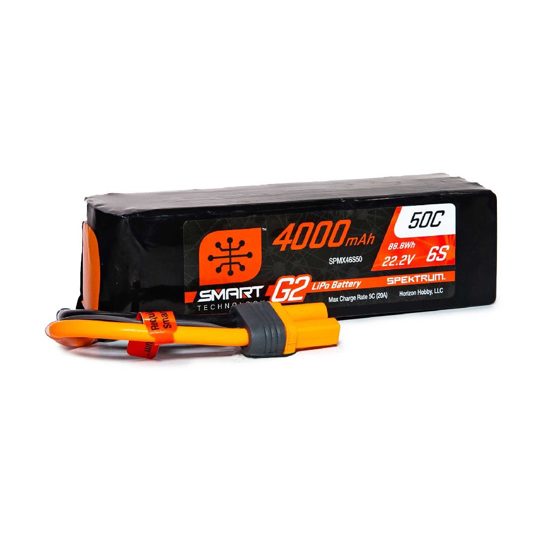 Spektrum 4000mAh 6S 22.2V Smart G2 LiPo 50C; IC5